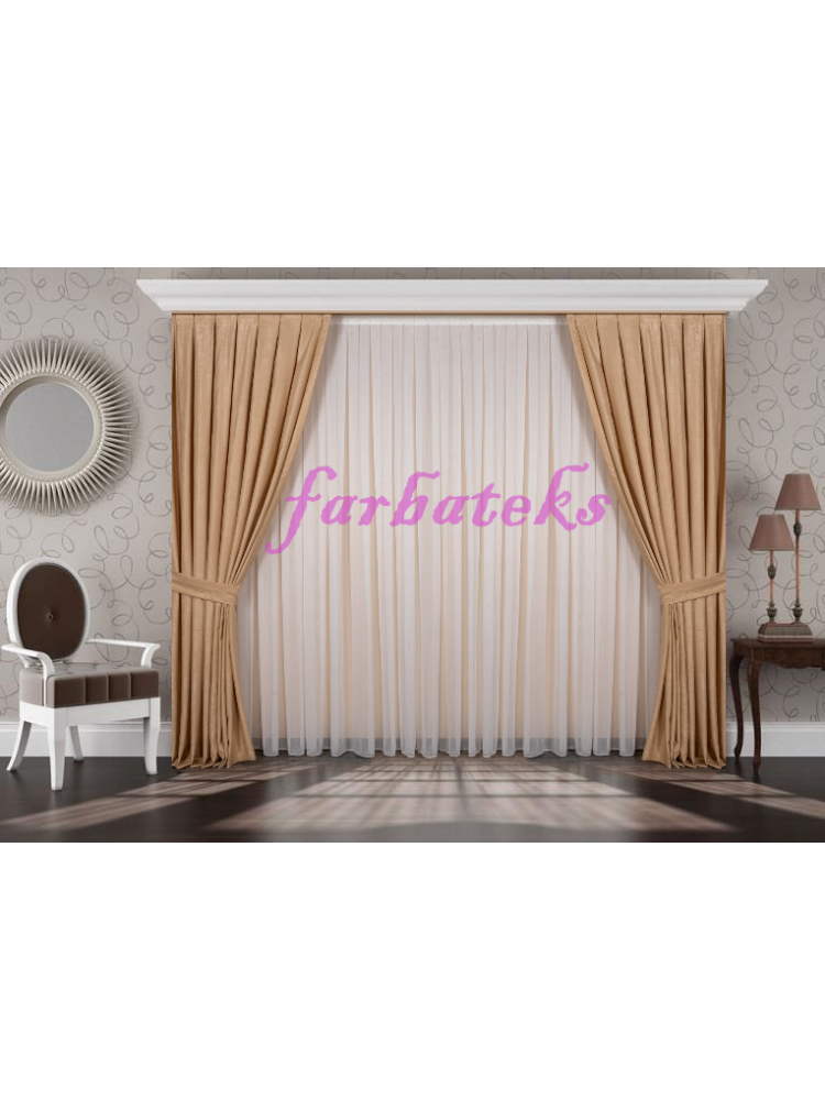 Kadifemsi Yumuşak Soft Kanat Fon Perde Acık Bej Kadifemsi Yumuşak Soft Kanat Fon Perde Acık Bej